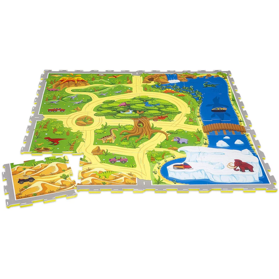 Hakuna Matte Puzzlematte  - Dinosauriersafari (120 x 120 cm)