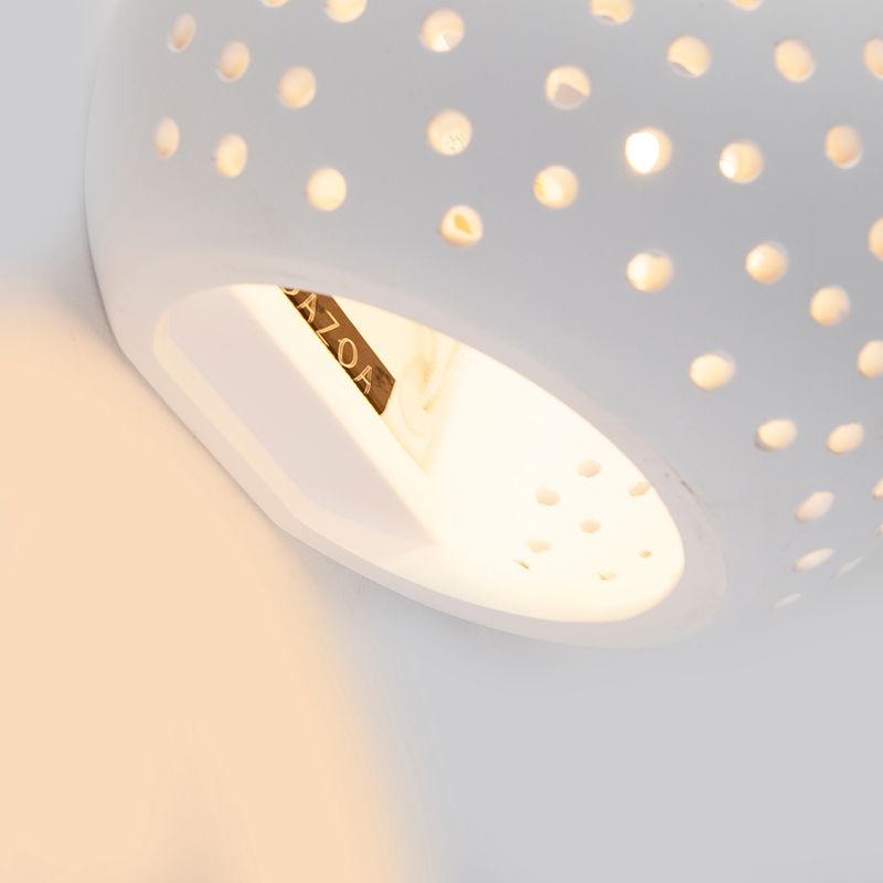 Moderne wandlamp wit gips bol met lichteffect - Blur