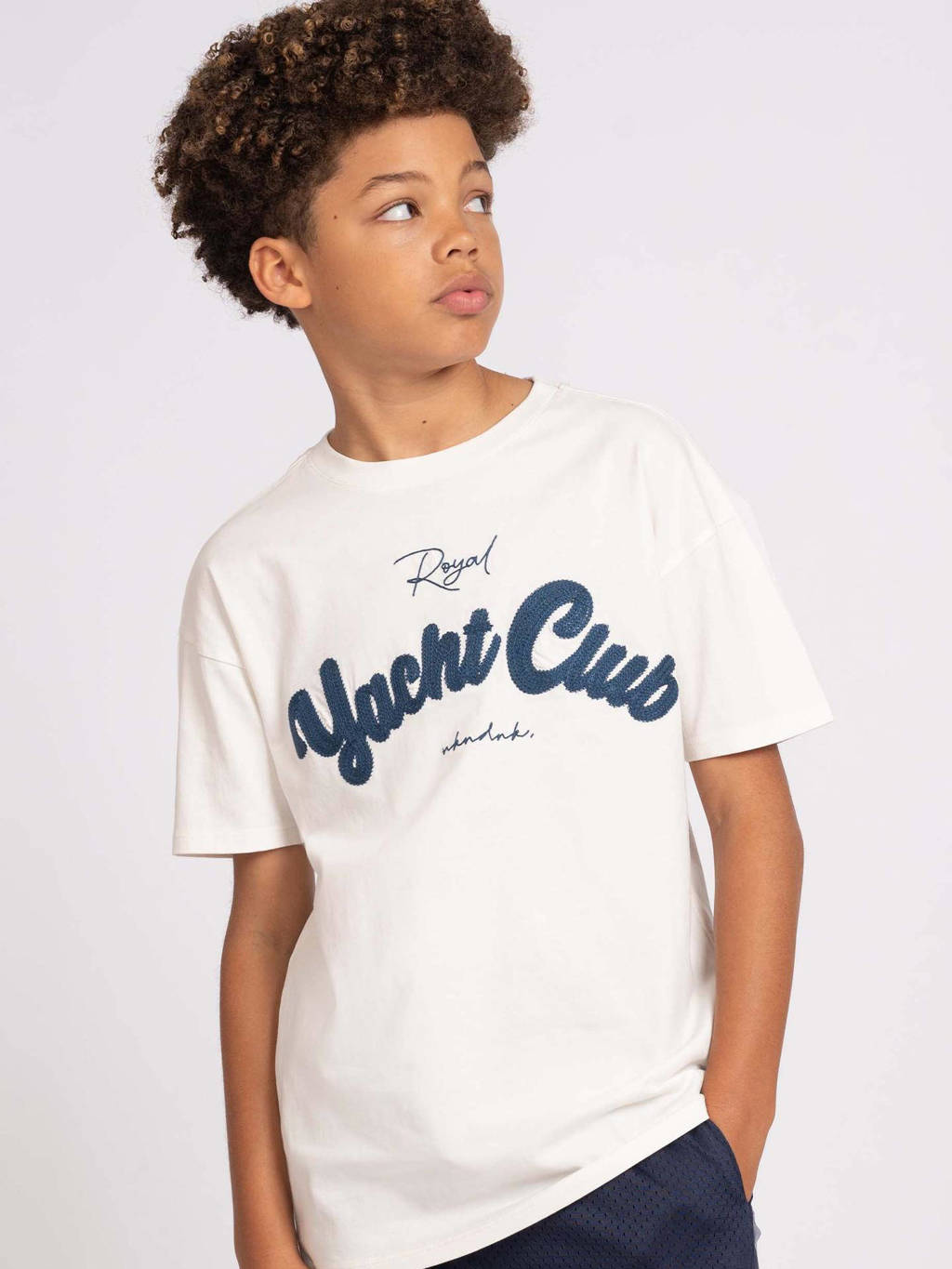 NIK&NIK T-shirt Royal met printopdruk offwhite