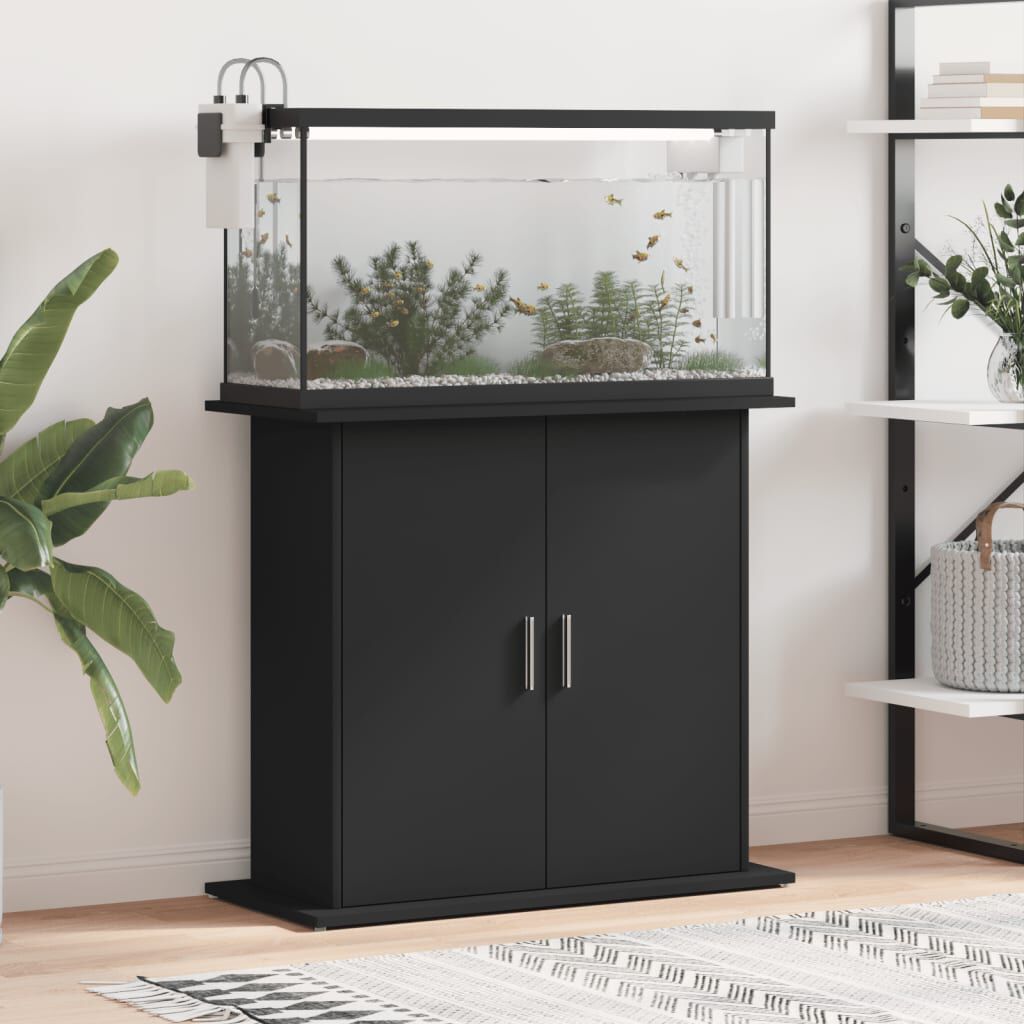 vidaXL Aquariumkast Zwart 81x36x73 cm