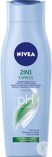 Nivea 2en1 Express Shampoing Doux Et Après-Shampoing Aloe Vera Soin Intense Tous Cheveux 250ml
