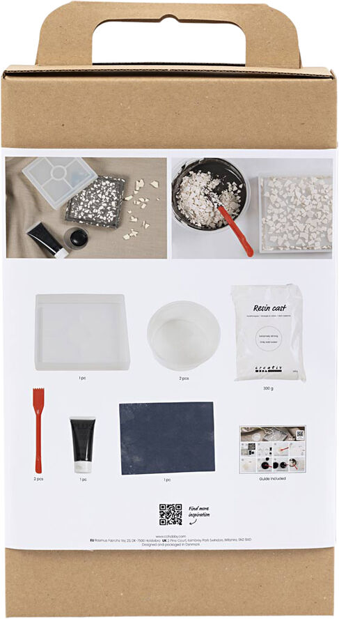 Creativ Company DIY Kit Resin Støbning, Firkantet bakke med terrazzo