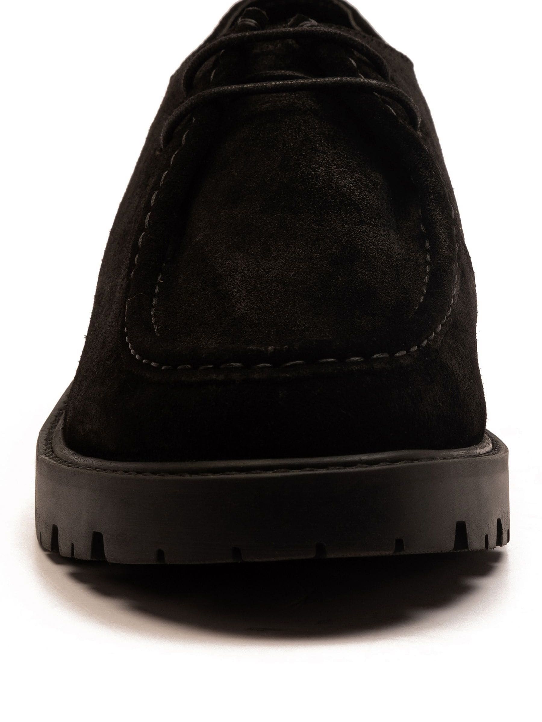 Zwart - Off The Hook Jovi Casual Lace-Up Suede Leather Boat Shoes