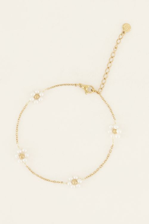 Armband met bloemen van parels