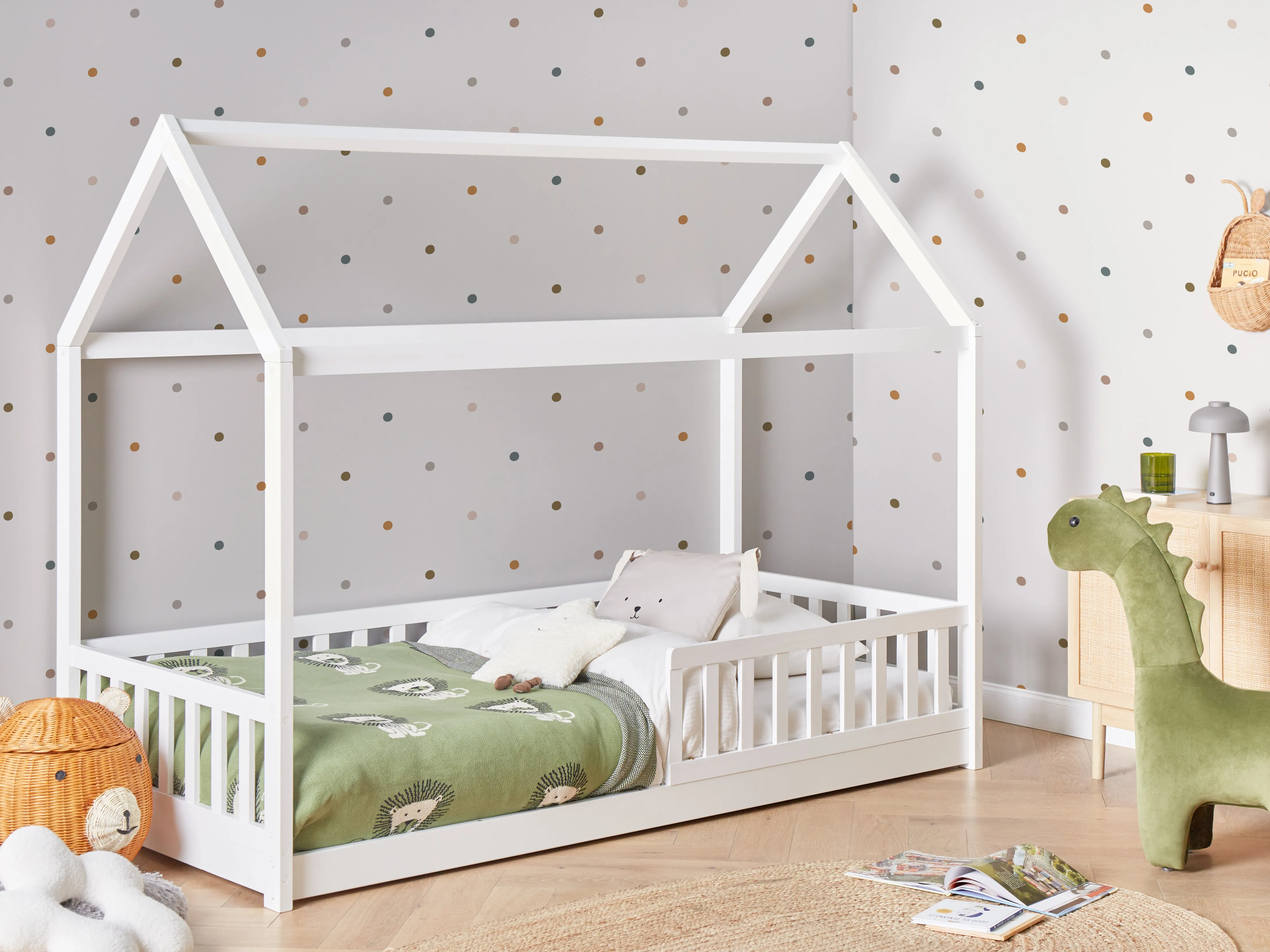 Kinderbed Huis Dennenhout COSSAYE 90 x 200 cm Wit