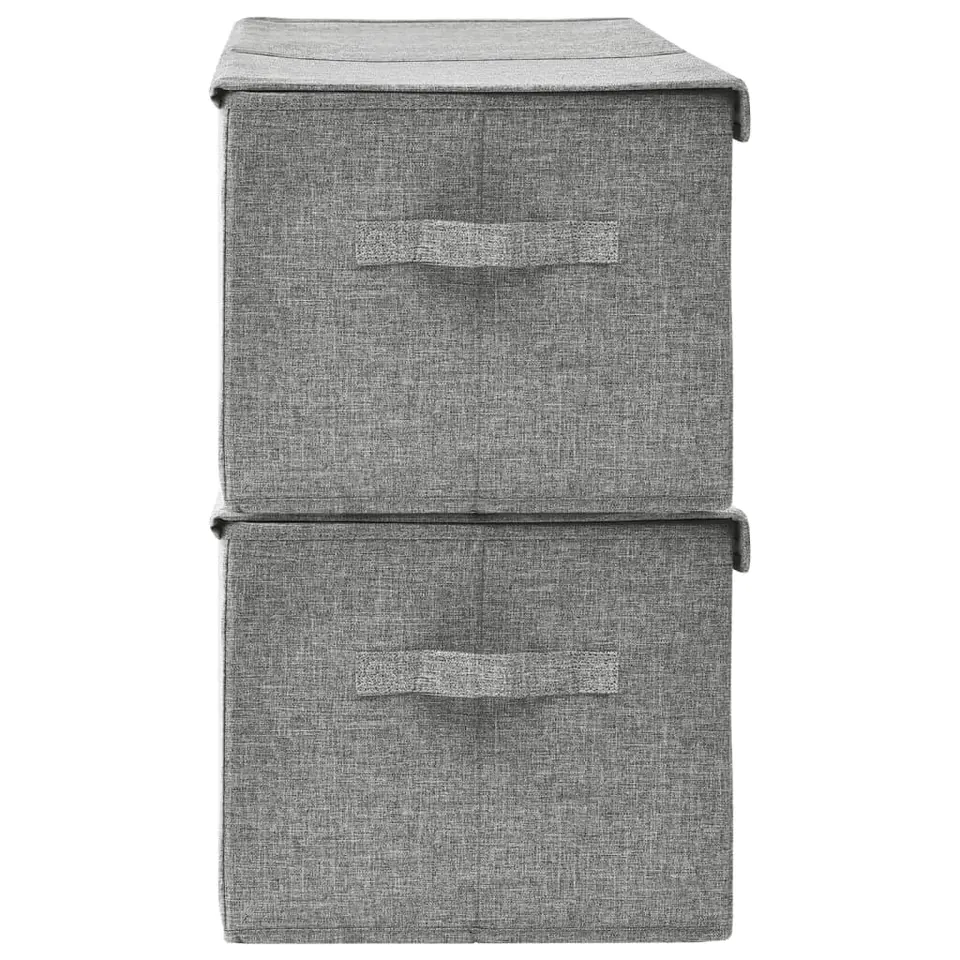 vidaXL - Opbergbox Opbergboxen - Grijs - Stof - 2 stuks