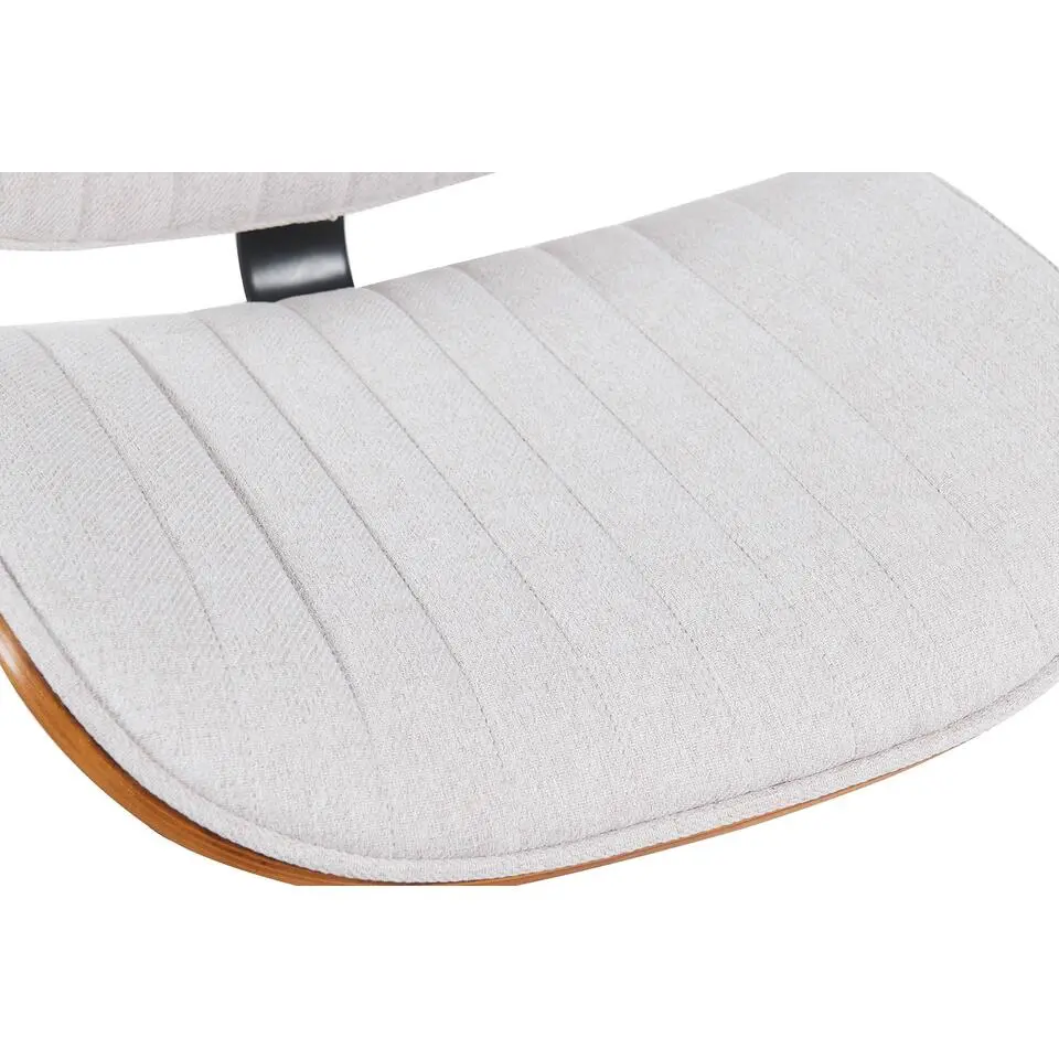 CLP Barkruk Clawson chroom Frame - Stof - walnoot/creme