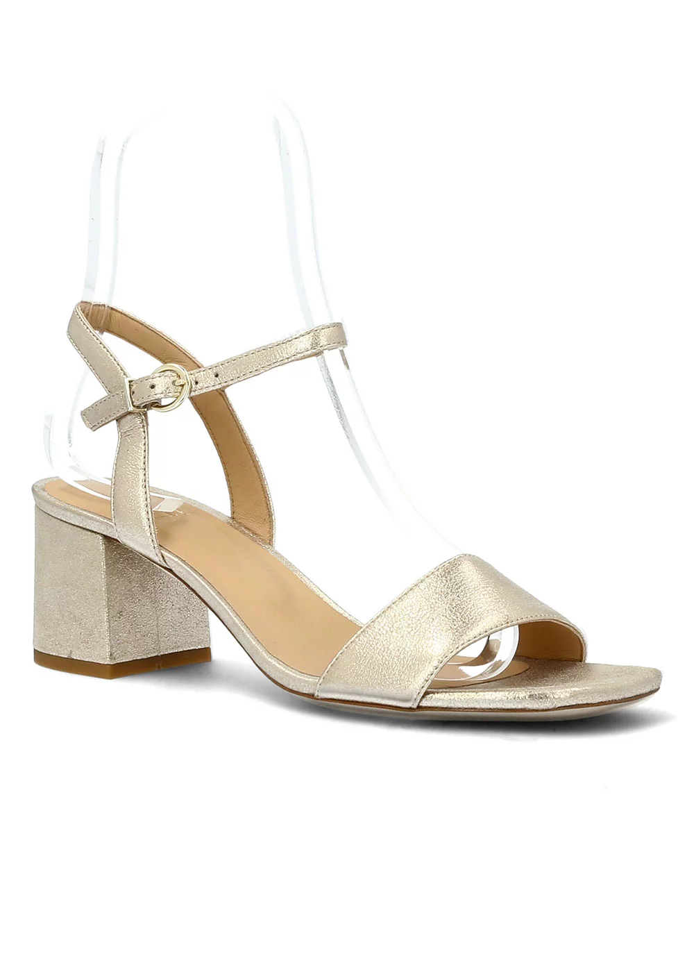 SANDALE JACYNTHE CUIR PLATINE