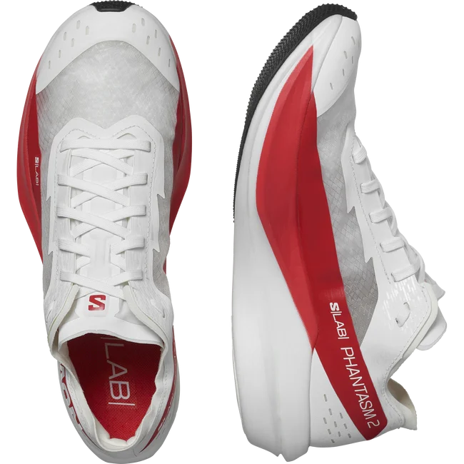 S/LAB PHANTASM 2  Chaussures de running unisexes White/White/HighRiskRed