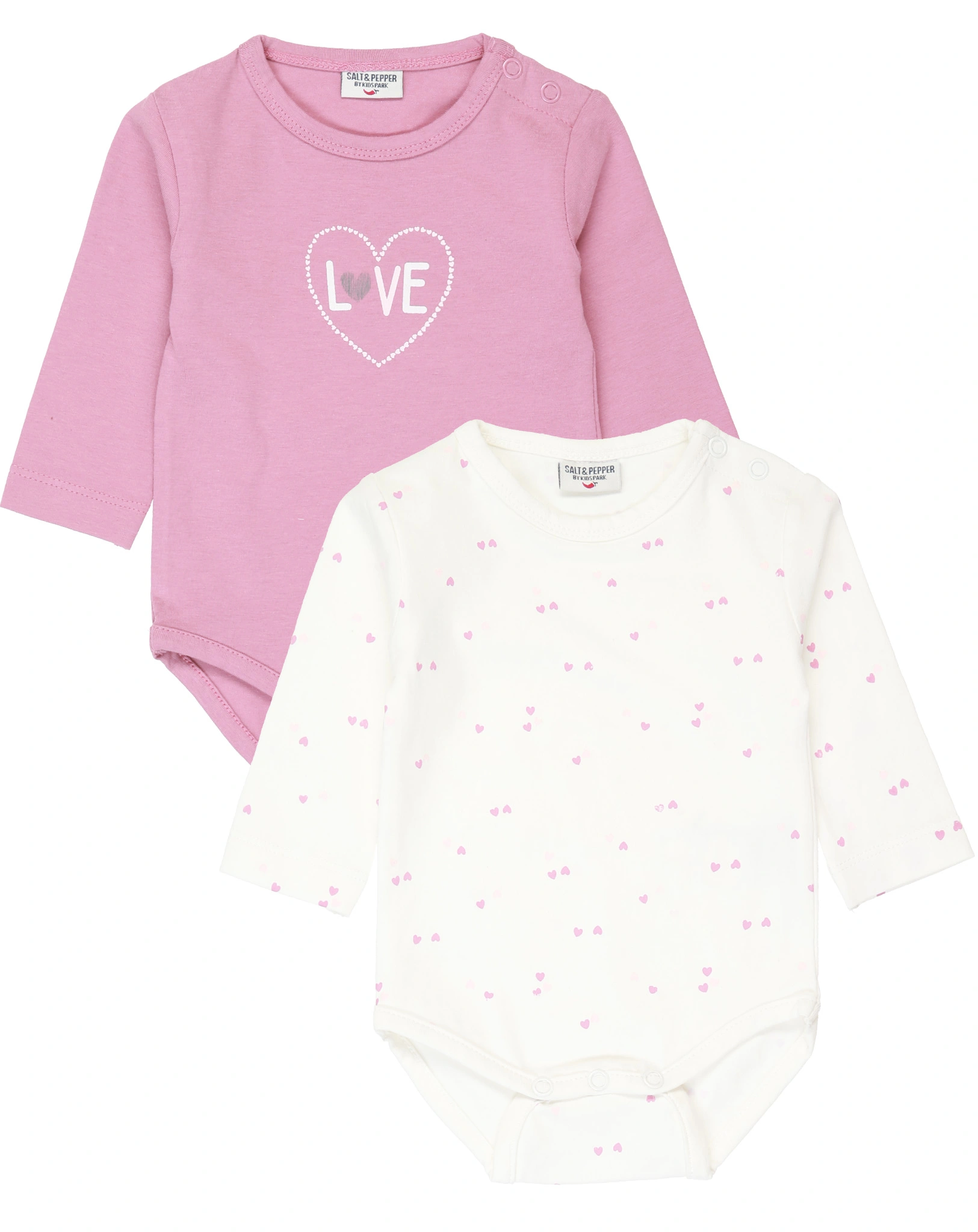 Langarm-Body DARLING 2er Pack in mauve/offwhite