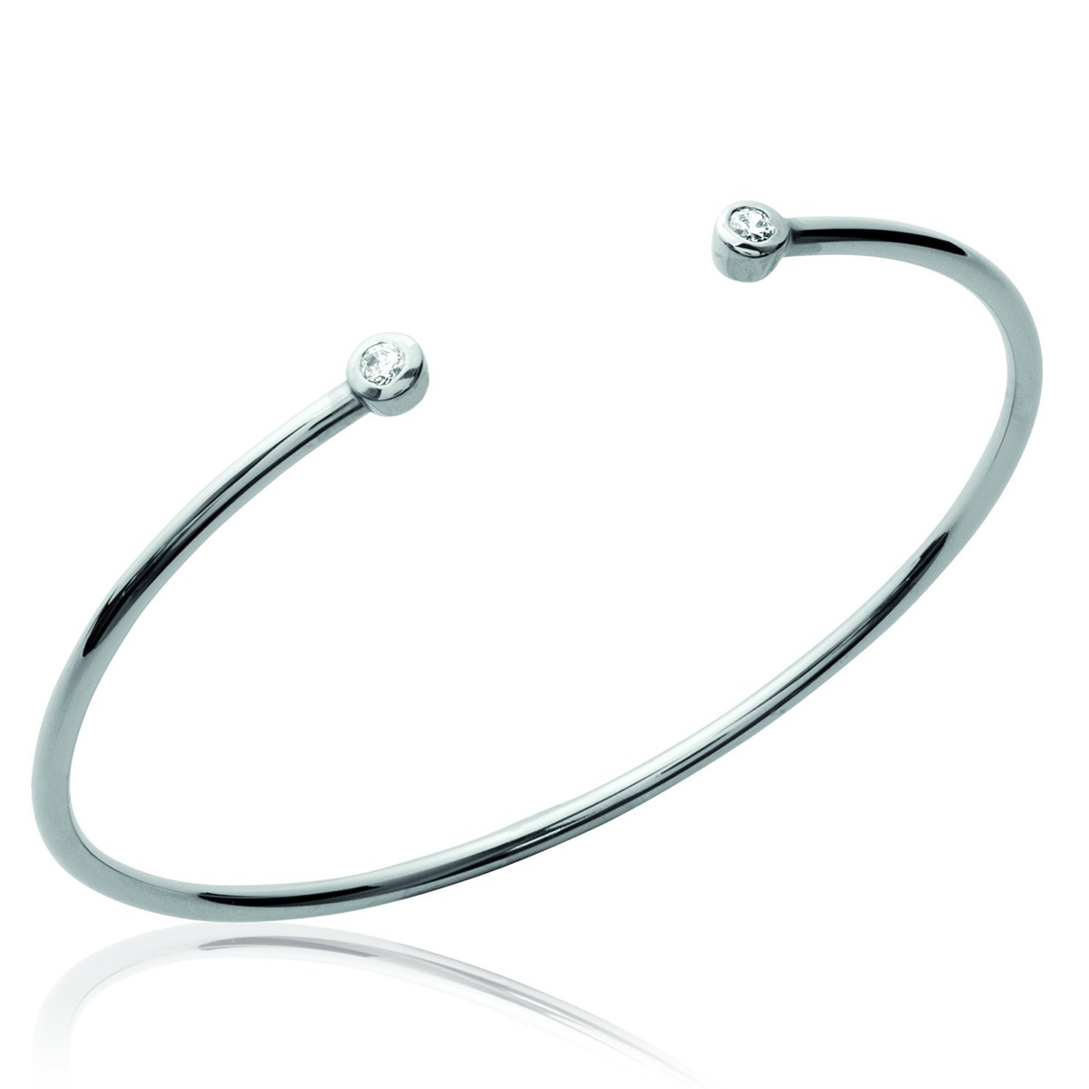 Bracelet jonc Brillaxis argent et oxydes