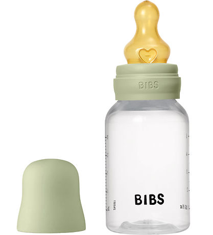 BIBS Babyflasche - 150 ml - Glas/Naturgummi - Sage