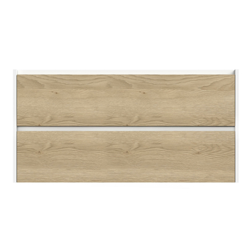Tiger Reverse Meubelset 120 cm met 2 lades Naturel eik / Mat wit inclusief Quadro wastafel dubbel Hoogglans wit