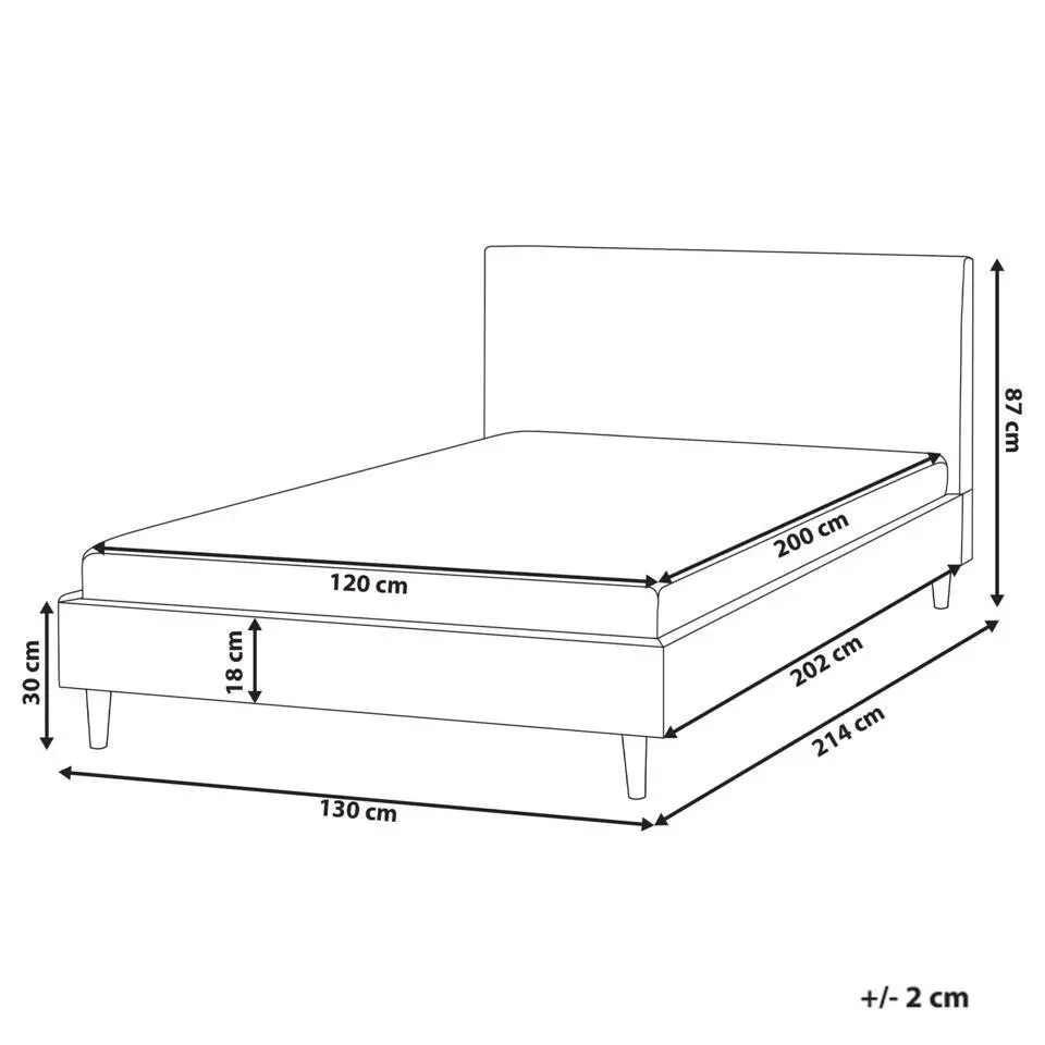 FITOU - Tweepersoonsbed - Beige - 120 x 200 cm - Polyester