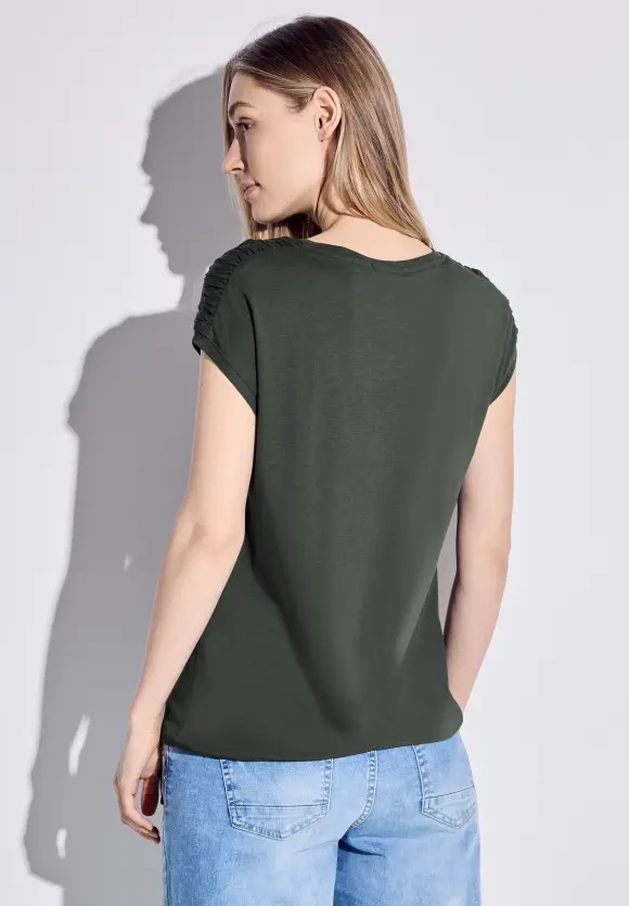 T-Shirt mit Knotendetail - strong khaki
