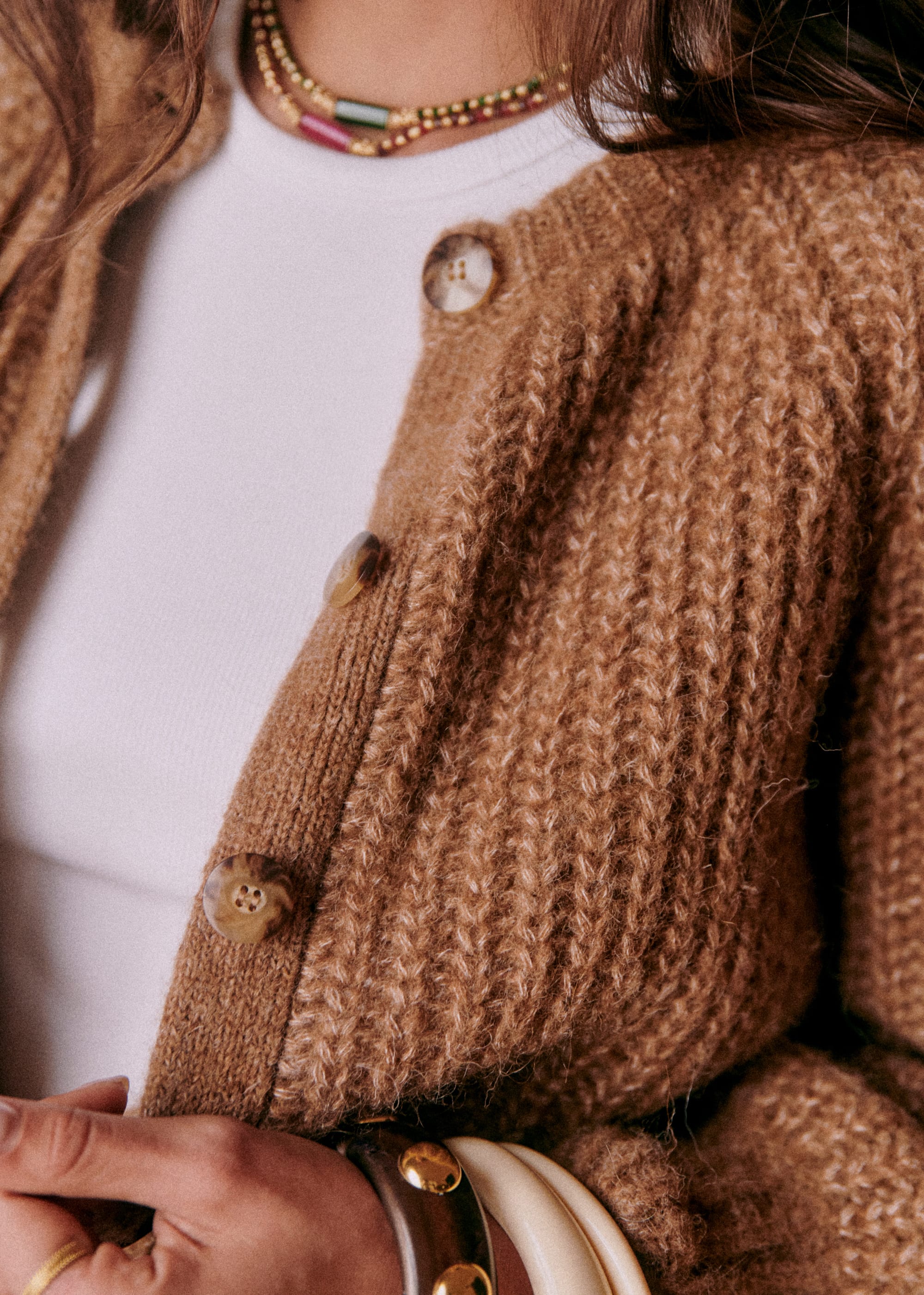 Gilet Emile - Camel Chiné - E-SHOP/MAILLE 5905463