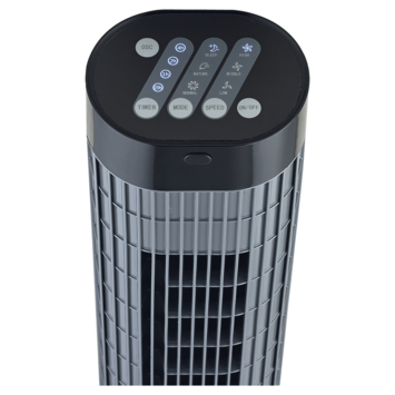 Canberra zuilventilator zwart/grijs 76 cm
