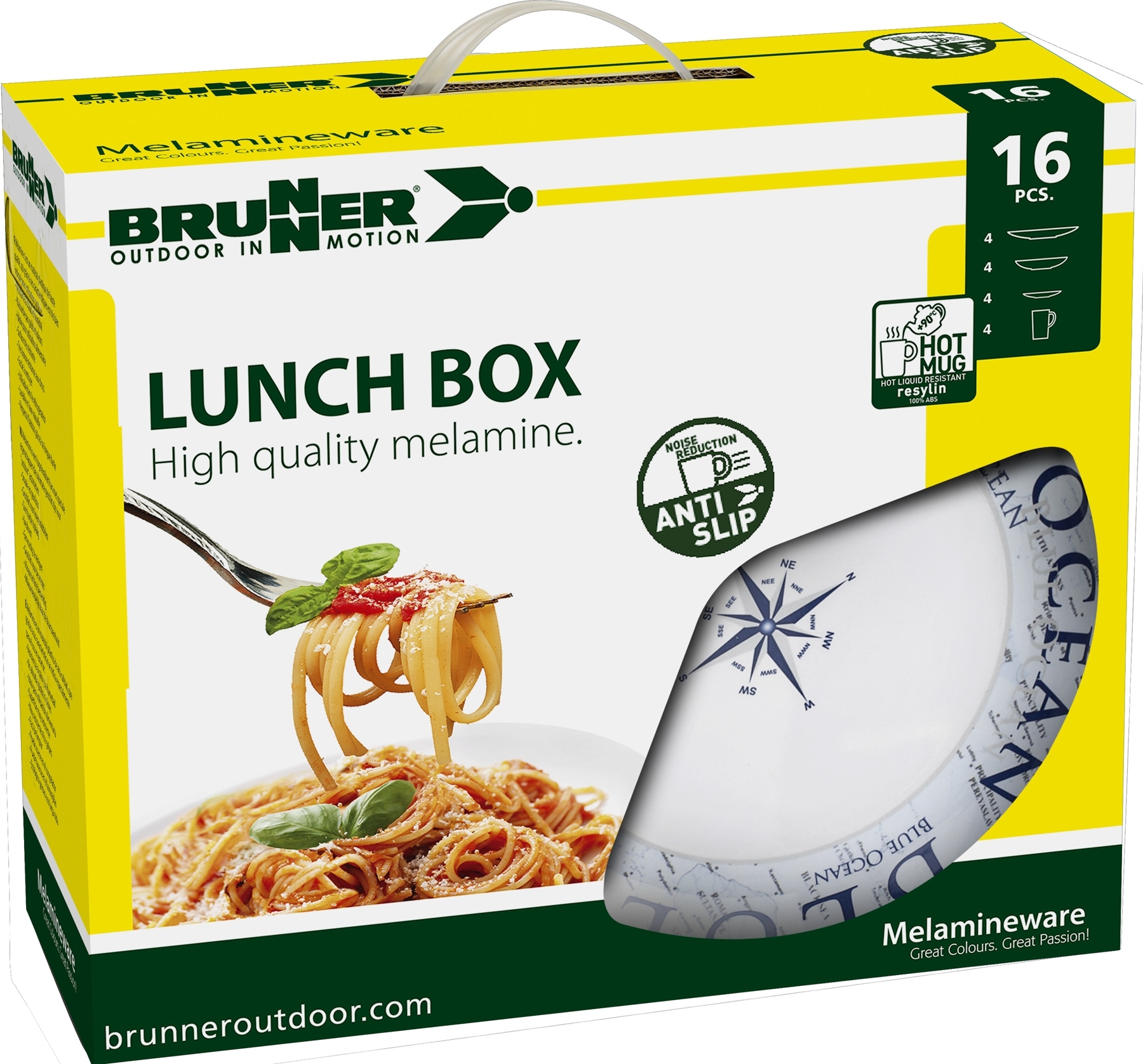 Brunner Lunch Box Blue Ocean Melamin Geschirr-Set 16-tlg.