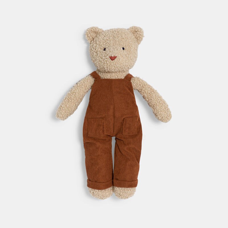 Doudou ourson bouclette marron bébé mixte Beige