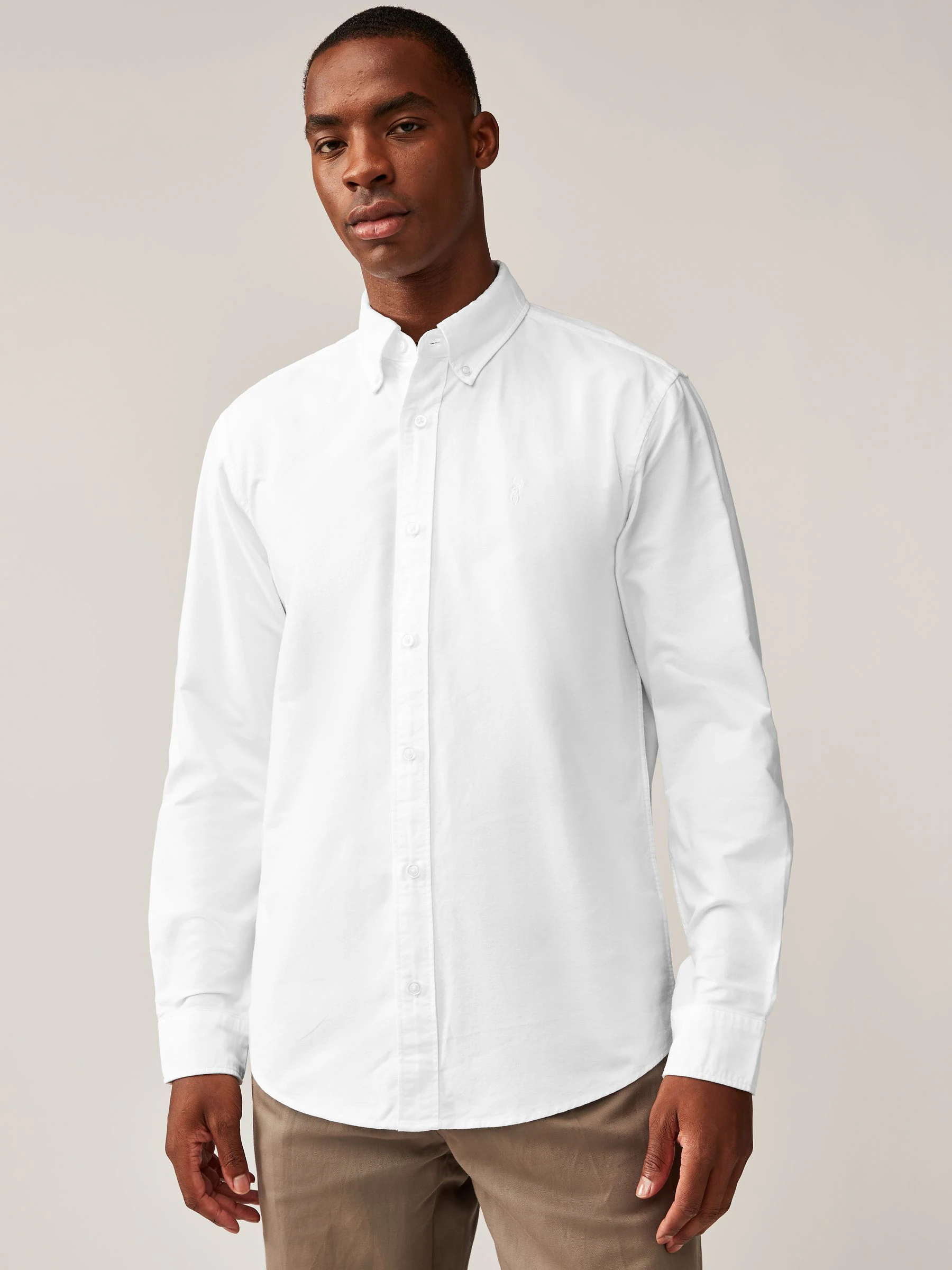 White/Light Blue/Navy Blue 3 Pack - 100% Cotton Long Sleeve Oxford Shirts 3 Pack
