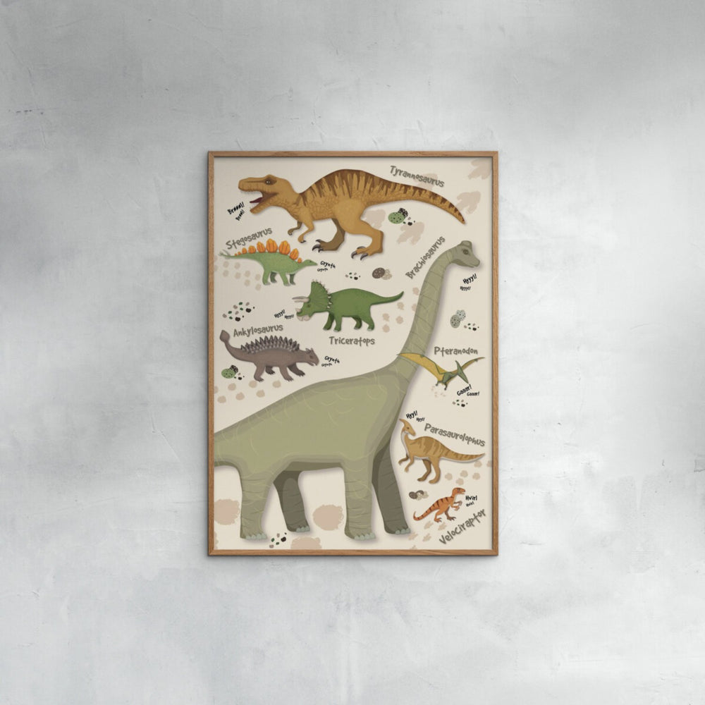 Køb Poster & Frame Citatplakat - Dinosaurus Plakat – Børneplakat