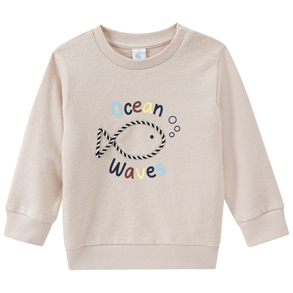 Topomini Baby Sweatshirt mit Fisch-Applikation beige