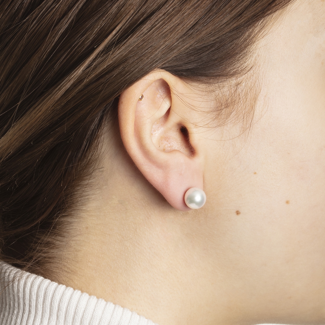 Ohrstecker 750/18 K Gelbgold Ø 9.0mm mit Akoya-Kulturperle