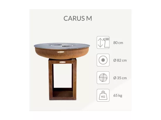 Barbecue brasero en acier Carus Diamètre 82 cm Hauteur 80 cm