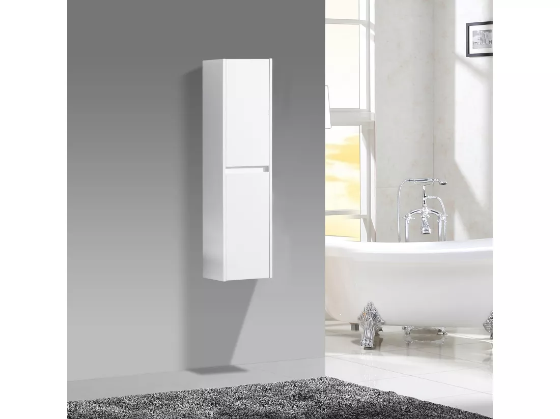 Colonne salle de bain 120 cm blanc laque Aquadoli