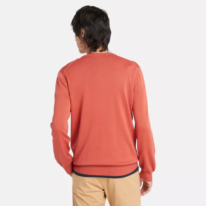 Pull teint en pièce pour homme en rouge