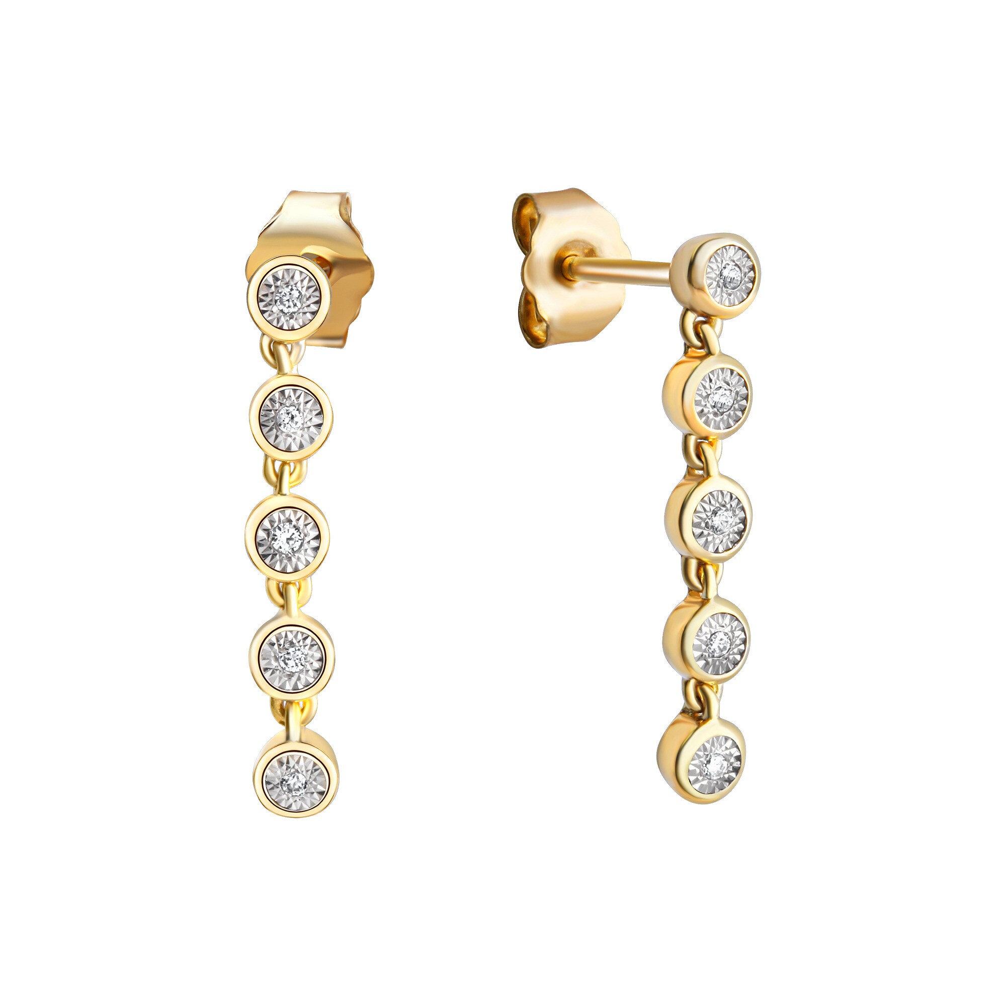 Diamonds by Ellen K. Ohrringe Gold 585 zweifarbig mit 10x Brillant zus. 0,05ct.