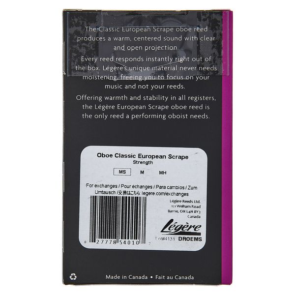Legere Oboe Reed Medium Soft