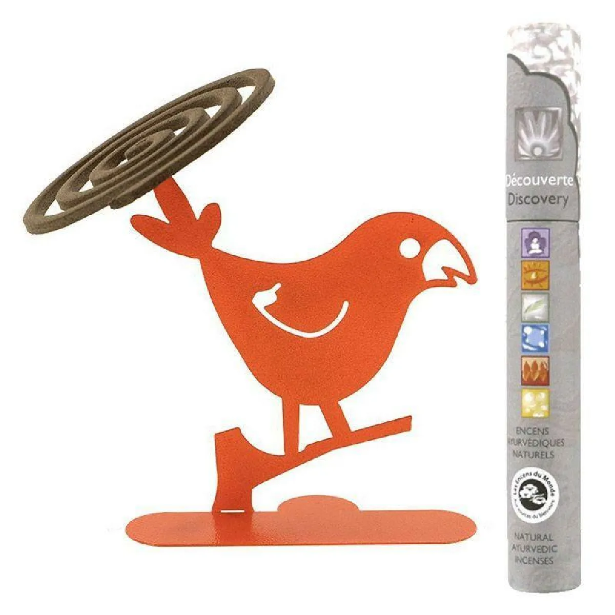 Encens Du Monde Porte-spirales d'encens perruche orange