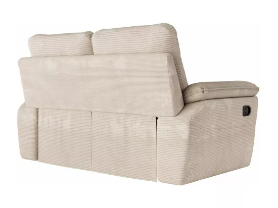 Canapé de relaxation manuel Ross 2 places en velours côtelé - Beige - L160 x P100 x H102cm - Loungitude
