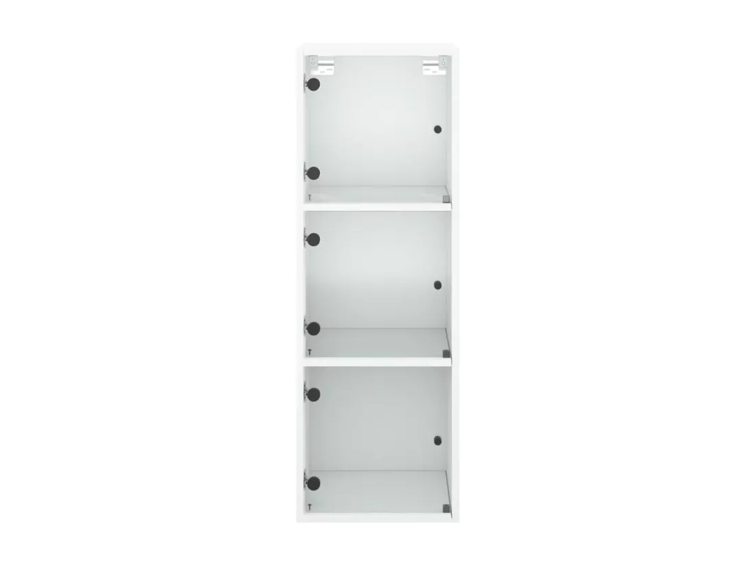 Armoire murale avec portes en verre blanc 35x37x100 cm
