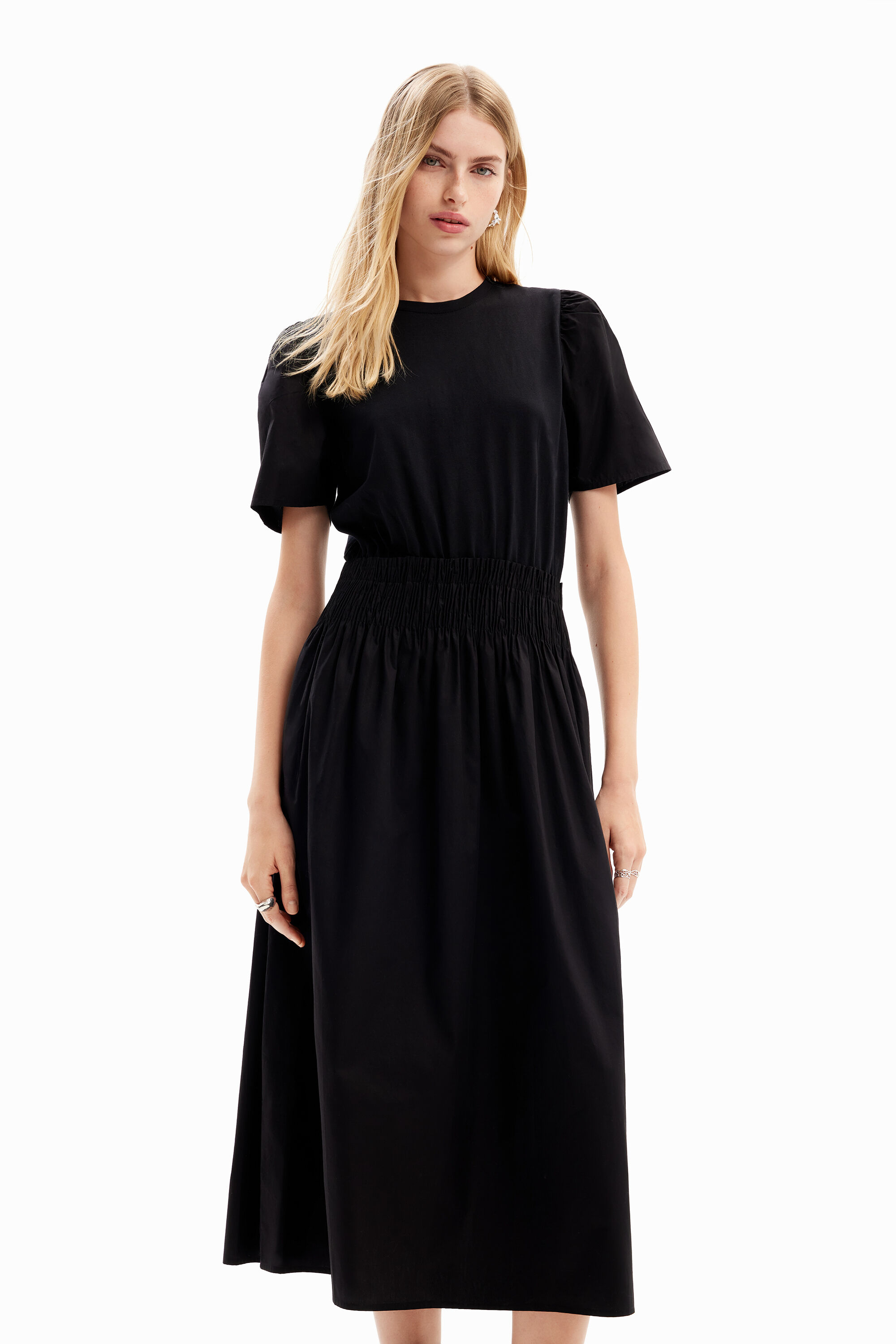 Vestido midi combinado