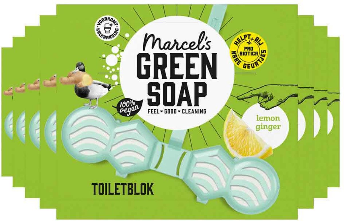 8x Marcel’s Green Soap Toiletblok Citroen & Gember (35 gr)