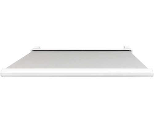SOLUNA cassettescherm Exclusiv 2x1,5 doekdesign 320923 frame RAL 9010 verkeerswit aandrijving rechts incl. motor en wandschakelaar