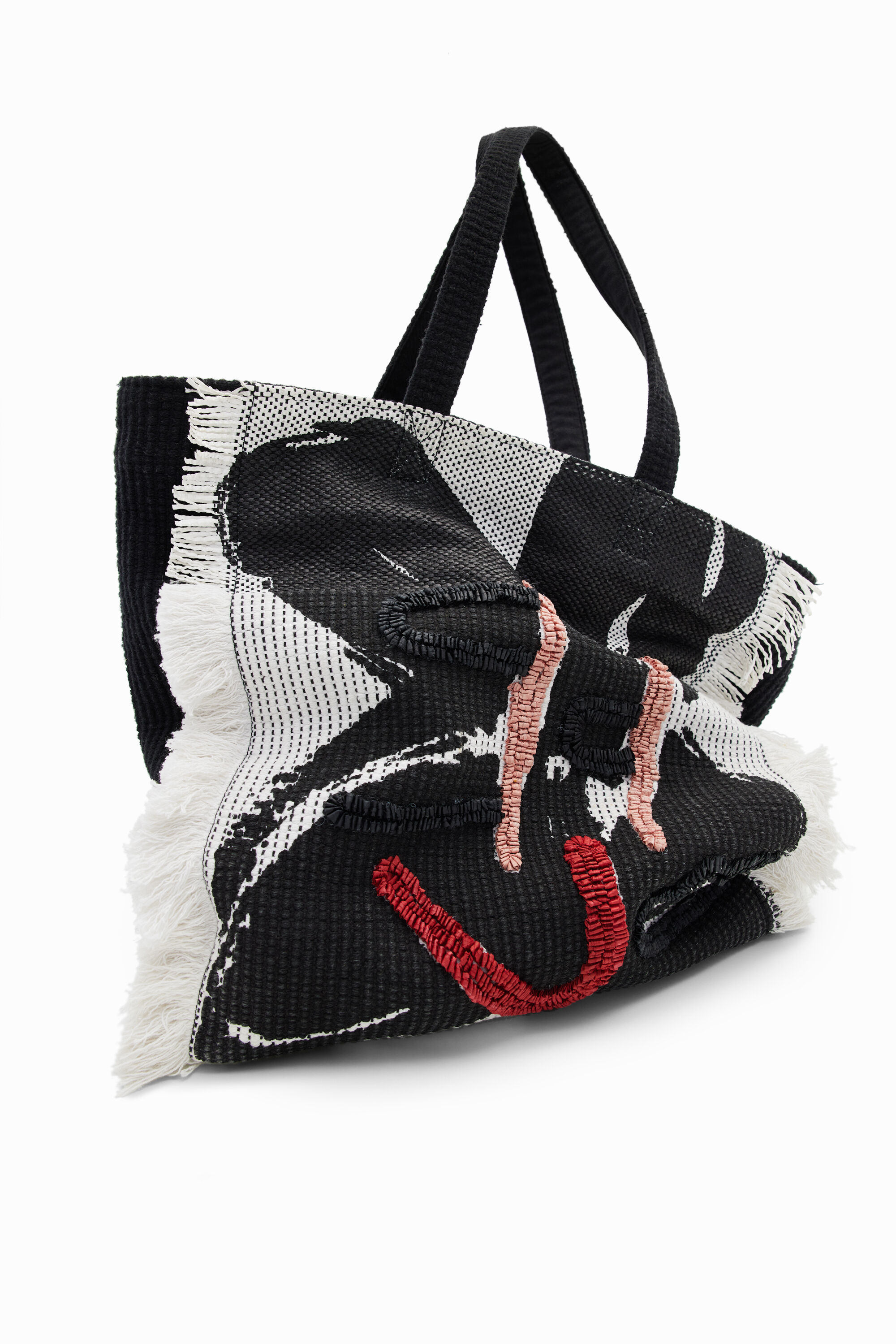 Sacola de compras grande com estampa floral
