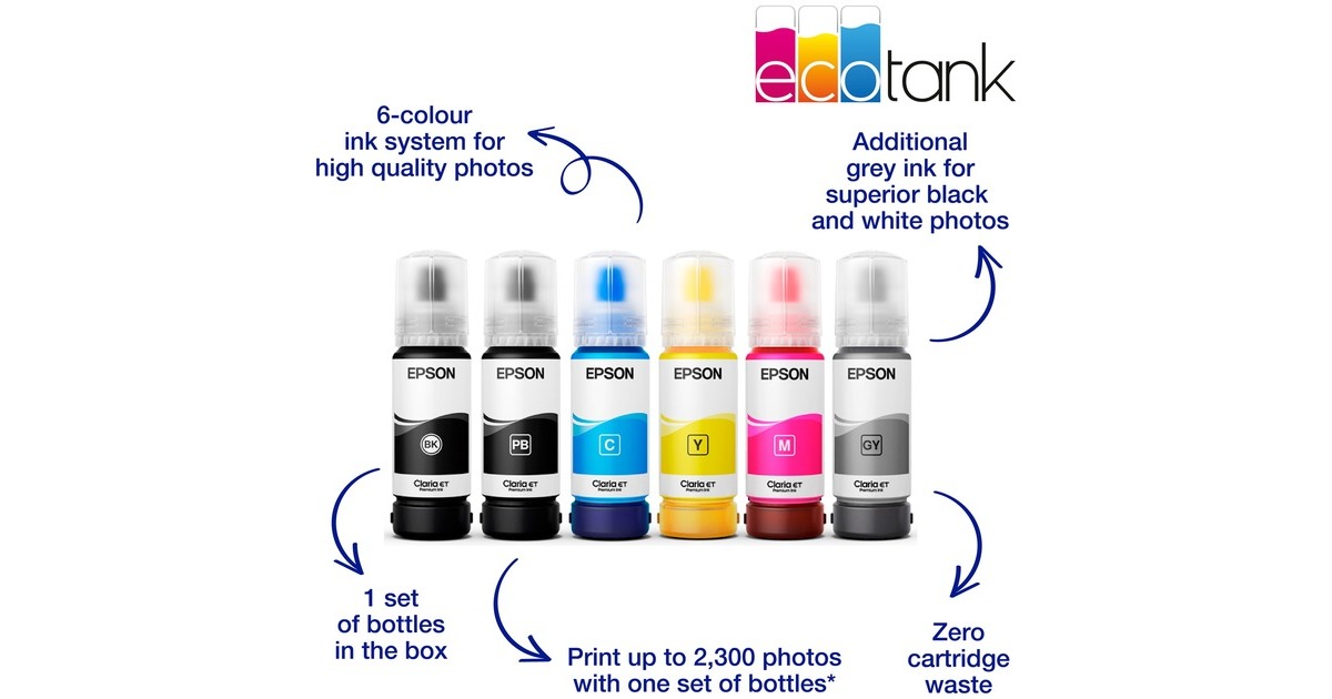 EpsonEcoTank ET-8500 all-in-one inkjetprinter  (Grijs/zwart, Scannen, Kopiëren, Wi-Fi)