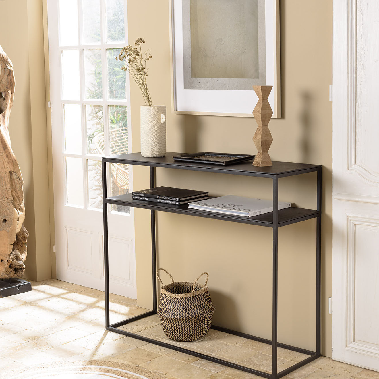 Macabane Console Jonas noire - 100.5x35x85.5 cm