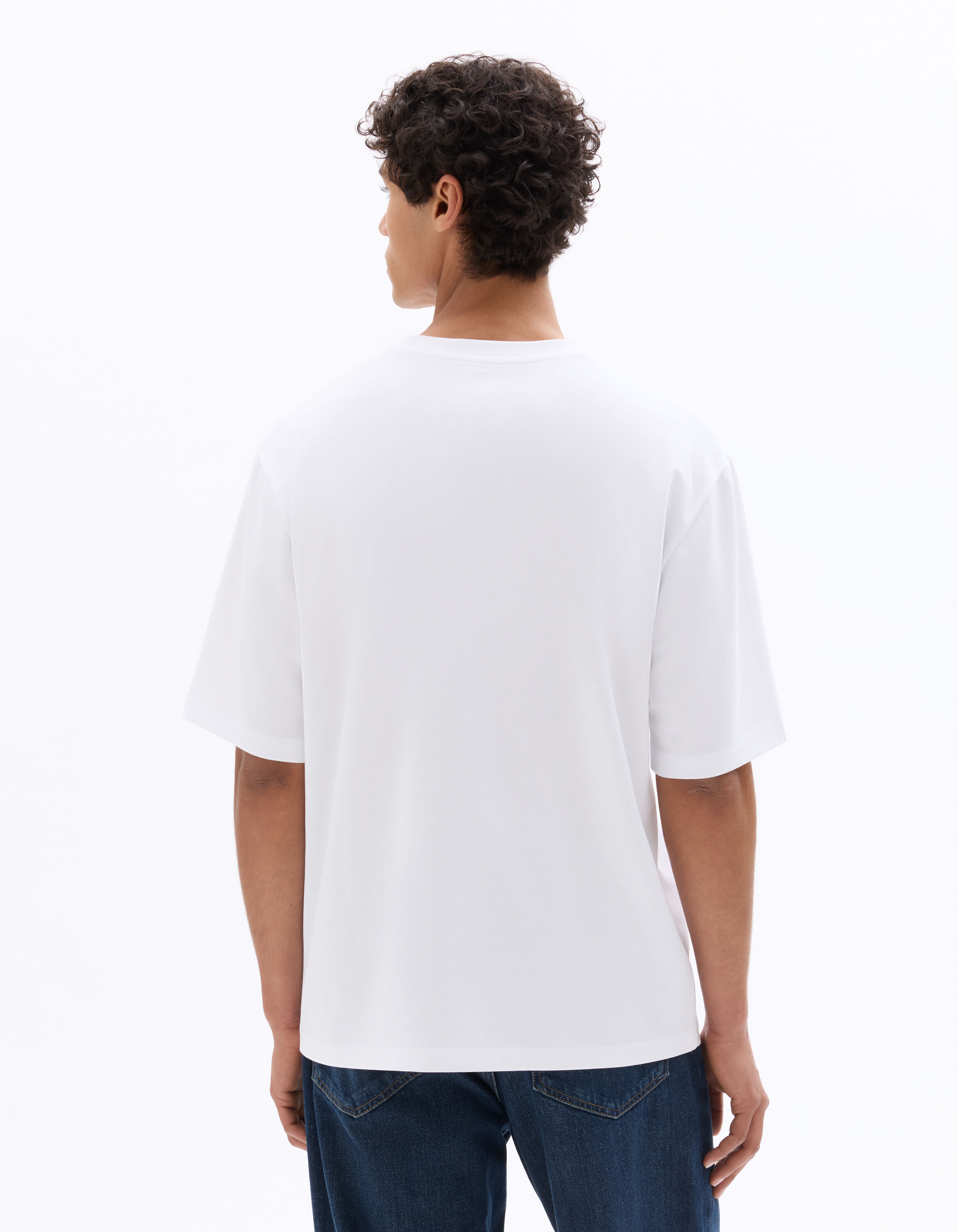 T-shirt oversize col rond - blanc