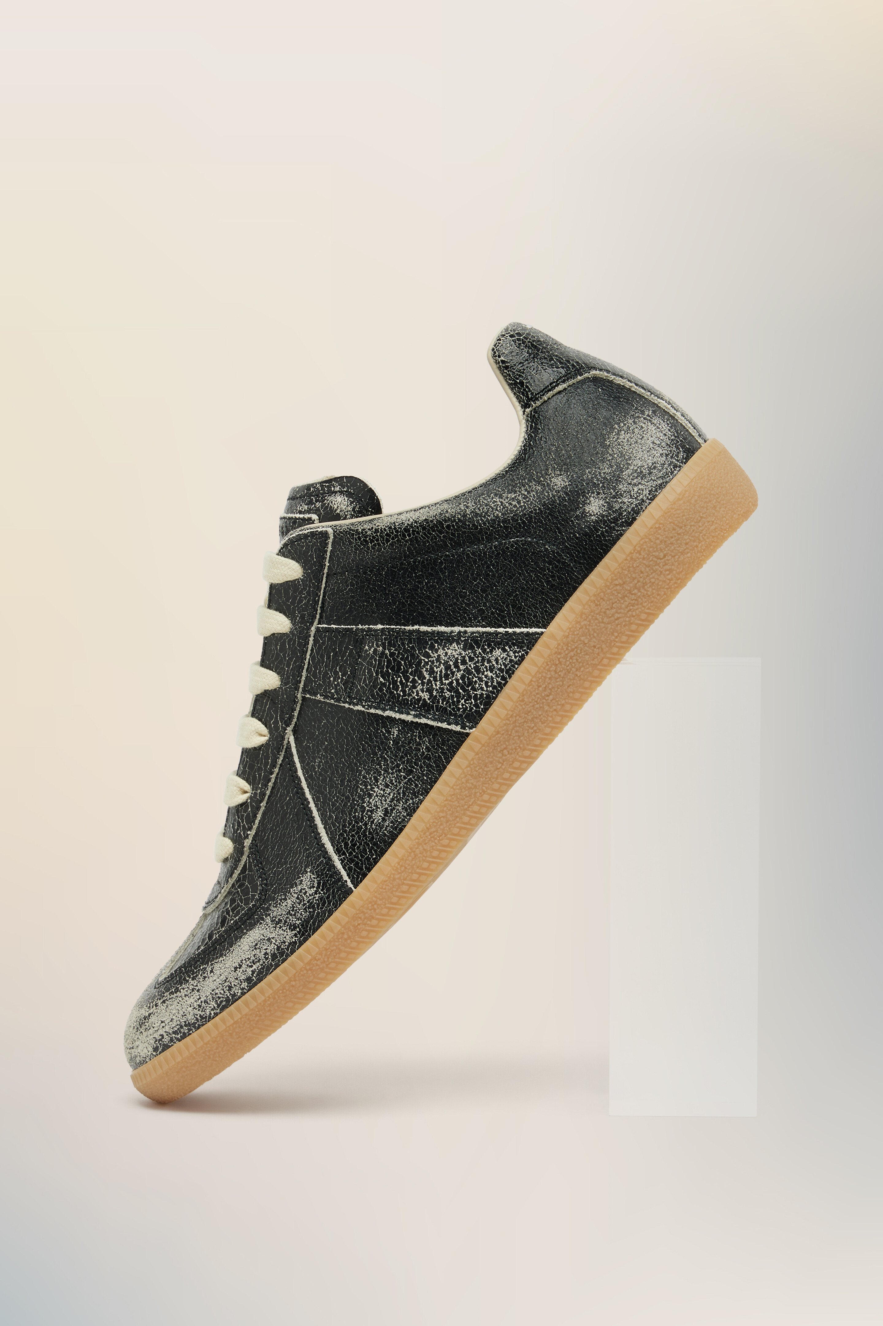 Sneakers Replica noires en cuir craquelé pour femme
