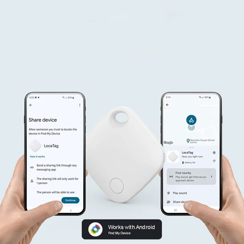 Bluetooth Anti-Lost Tracker für Haustiere und Wertsachen mit Google Find My Device / GPS Ortung   IP65 Schutz (inkl. CR2032 Batterie) - Schwarz