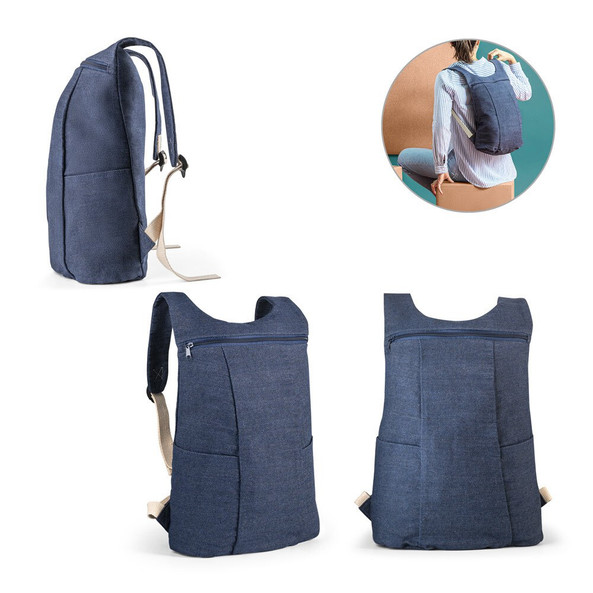 hi!dea 92094 - Sac à dos en coton denim (300 g/m²)
