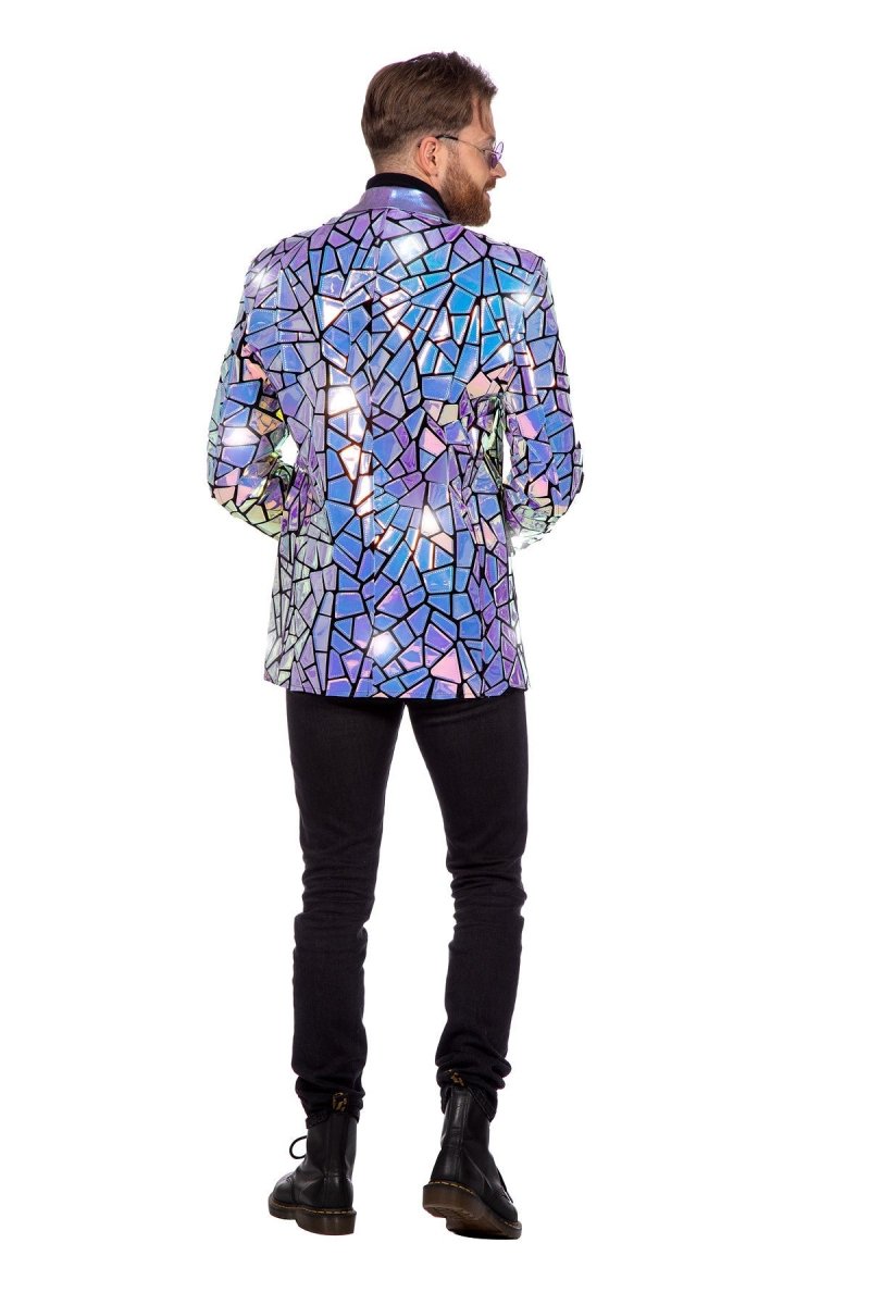 Holografisch Colbert Blauw Paars Heren
