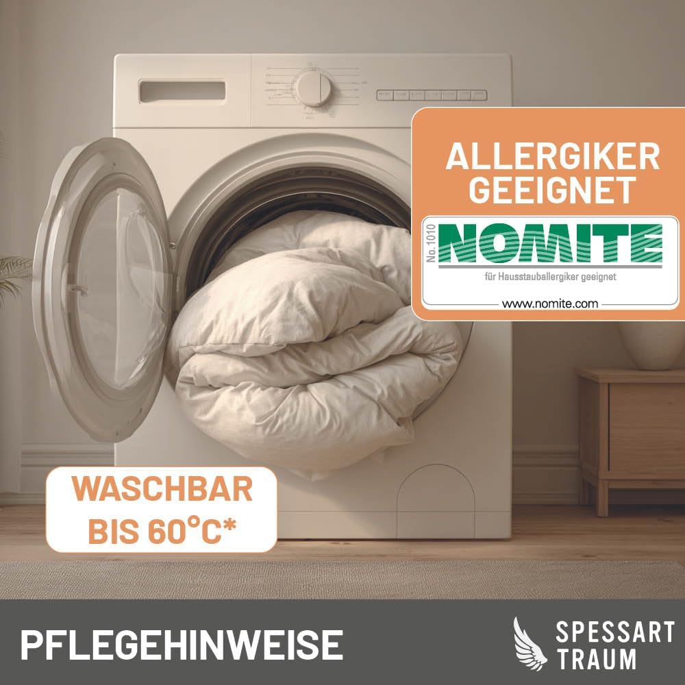 Daunendecke 135x200 cm Winter extra warm | 100% Daunen | 840g Füllgewicht | Allergiker geeignet (Nomite) | Oeko-TEX | Made in Germany