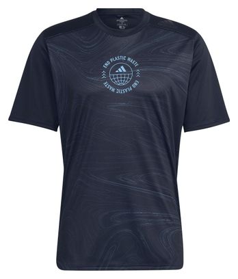 Maillot manches courtes adidas running D4R Noir Bleu Homme
