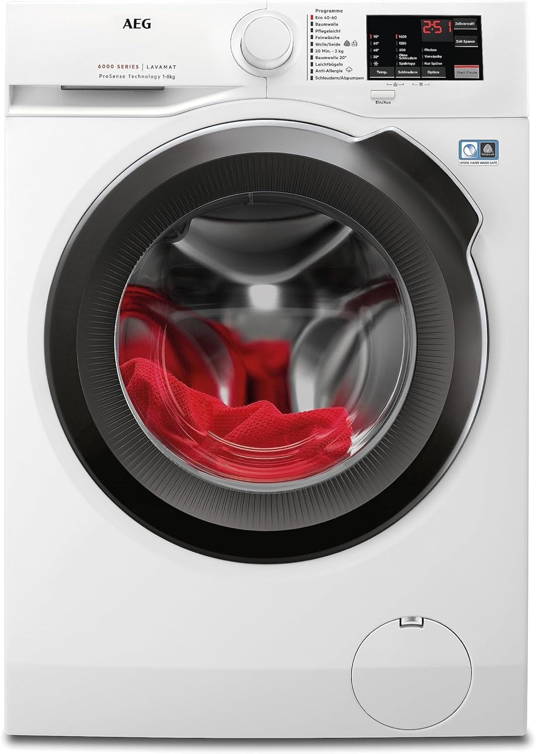 AEG L6AMZ48FL​ Waschmaschine / Serie 6000 mit ProSense / Mengenautomatik / 8,0 kg / 1400 U/min