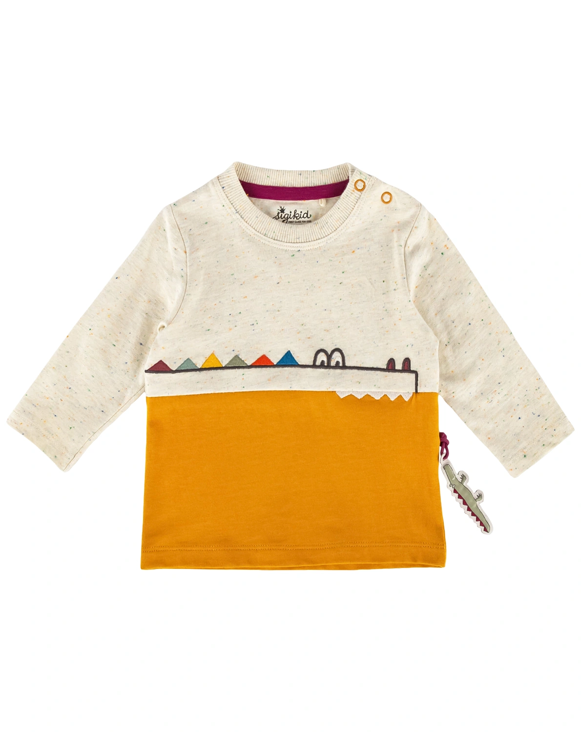 Langarmshirt B - WILD CROCODILE in beige